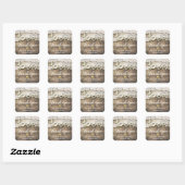 Sticker Carré Rope d'amour rustique Burlap Mariage de dentelle M (Feuille)