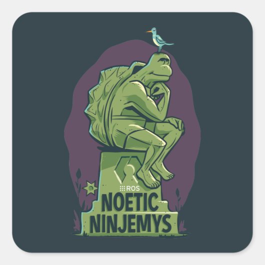 Sticker Carré ROS Noetic Ninjemys (Devant)