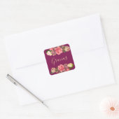 Sticker Carré Rosas Rosas, peonías y violetas (Enveloppe)