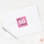 Sticker Carré rose 50e anniversaire (Enveloppe)