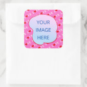 Sticker Carré Rose AMOUR Moderne Chic (Sac)