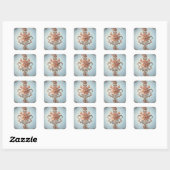 Sticker Carré Rose baroque (Feuille)