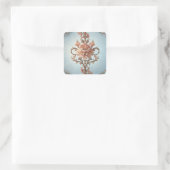 Sticker Carré Rose baroque (Sac)
