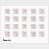 Sticker Carré Rose blanche de monogramme Z (Feuille)