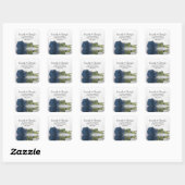 Sticker Carré Rose bleu acier Dusty Adresse de retour Enveloppe (Feuille)