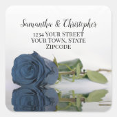 Sticker Carré Rose bleu acier Dusty Adresse de retour Enveloppe (Devant)