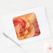 Sticker Carré Rose Blossom / Apricot Peach / Citation Inspiratio (Enveloppe)