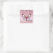 Sticker Carré Rose Blush Parties scintillant Peinture Girly Fox (Sac)
