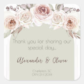 Sticker Carré Rose bohème Arch Wedding Favoriser (Devant)