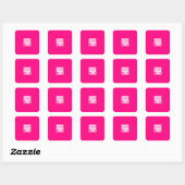 Sticker Carré Rose chaud - ajouter le logo gras (Feuille)