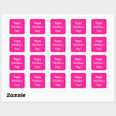 Sticker Carré Rose Clair Moderne Joyeuse Saint-Valentin (Feuille)