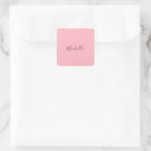 Sticker Carré Rose Clair Professionnel Écriture Manuscrite Class (Sac)