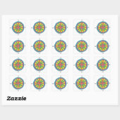 Sticker Carré Rose Compass (Feuille)