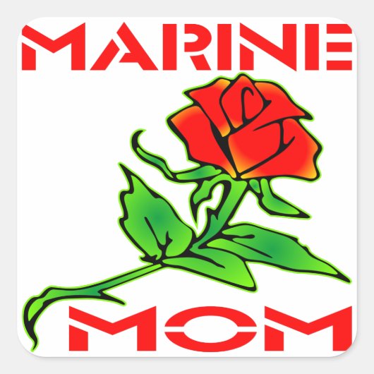 Sticker Carré ROSE de la maman marine USMC (Devant)
