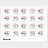 Sticker Carré Rose de script moderne Gold 2025 Graduation person (Feuille)