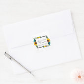 Sticker Carré Rose de tournesol Daisy Floral Mariage (Enveloppe)