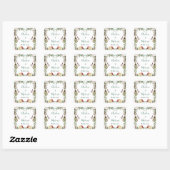 Sticker Carré Rose d'hiver Pinery Mariage Wreath (Feuille)