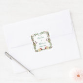 Sticker Carré Rose d'hiver Pinery Mariage Wreath (Enveloppe)