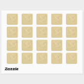 Sticker Carré Rose d'or (Feuille)