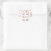 Sticker Carré Rose d'or Confetti Sip Sip Hooray (Sac)