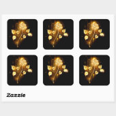 Sticker Carré Rose d'or ( rose d'or ) (Feuille)