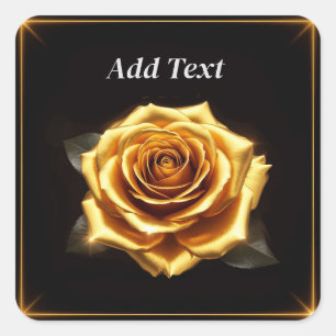 Sticker Carré Rose dorée avec une élégance éclatante Cadeau roma