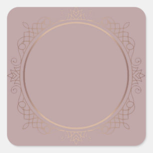 Sticker Carré Rose élégant tendance Gold Blank Modèle moderne