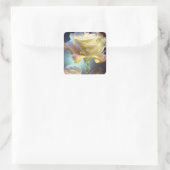 Sticker Carré Rose en verre translucide - Jaune (Sac)