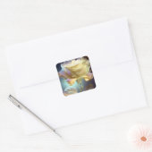 Sticker Carré Rose en verre translucide - Jaune (Enveloppe)