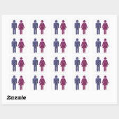 Sticker Carré Rose et bleu (Feuille)