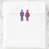 Sticker Carré Rose et bleu (Sac)