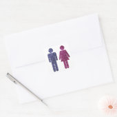Sticker Carré Rose et bleu (Enveloppe)