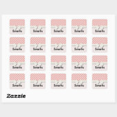 Sticker Carré rose et crème gingham carreauté (Feuille)