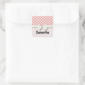 Sticker Carré rose et crème gingham carreauté (Sac)