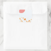 Sticker Carré rose et orange 1276 art abstrait (Sac)
