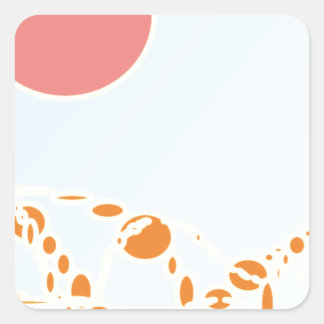 Sticker Carré rose et orange 1276 art abstrait
