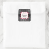 Sticker Carré Rose et pois (Sac)