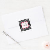Sticker Carré Rose et pois (Enveloppe)