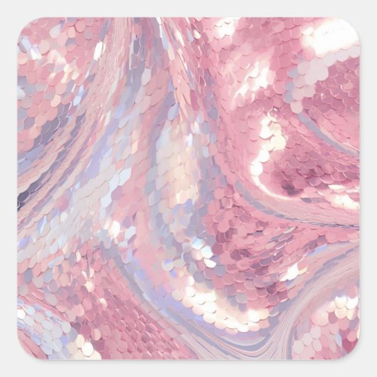 Sticker Carré Rose et violet iridescents  (Devant)