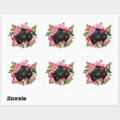 Sticker Carré Rose floral D20 Tabletop RPG Jeu Dice (Feuille)