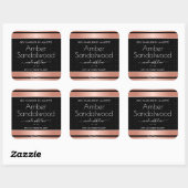 Sticker Carré Rose Gold Black Soy cire bougies Packaging Étiquet (Feuille)