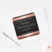 Sticker Carré Rose Gold Black Soy cire bougies Packaging Étiquet (Enveloppe)