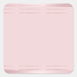 Sticker Carré Rose Gold Blank Modèle tendance élégant moderne