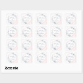 Sticker Carré Rose Gold Blue Greenery Baby Shower (Feuille)