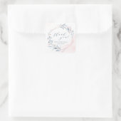 Sticker Carré Rose Gold Blue Greenery Baby Shower (Sac)