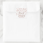Sticker Carré Rose Gold Confetti Graduation 2024 (Sac)