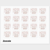 Sticker Carré Rose Gold Confetti Graduation 2025 (Feuille)