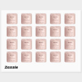 Sticker Carré Rose gold écriture Sweet 16 (Feuille)