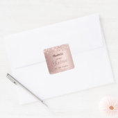 Sticker Carré Rose gold écriture Sweet 16 (Enveloppe)