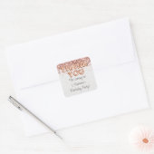 Sticker Carré Rose Gold fête d'anniversaire Faveurs (Enveloppe)